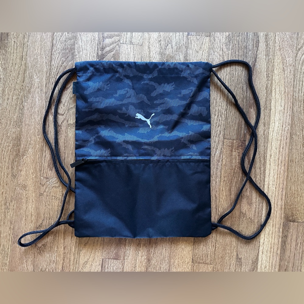 Puma Black Camouflage Drawstring Backpack